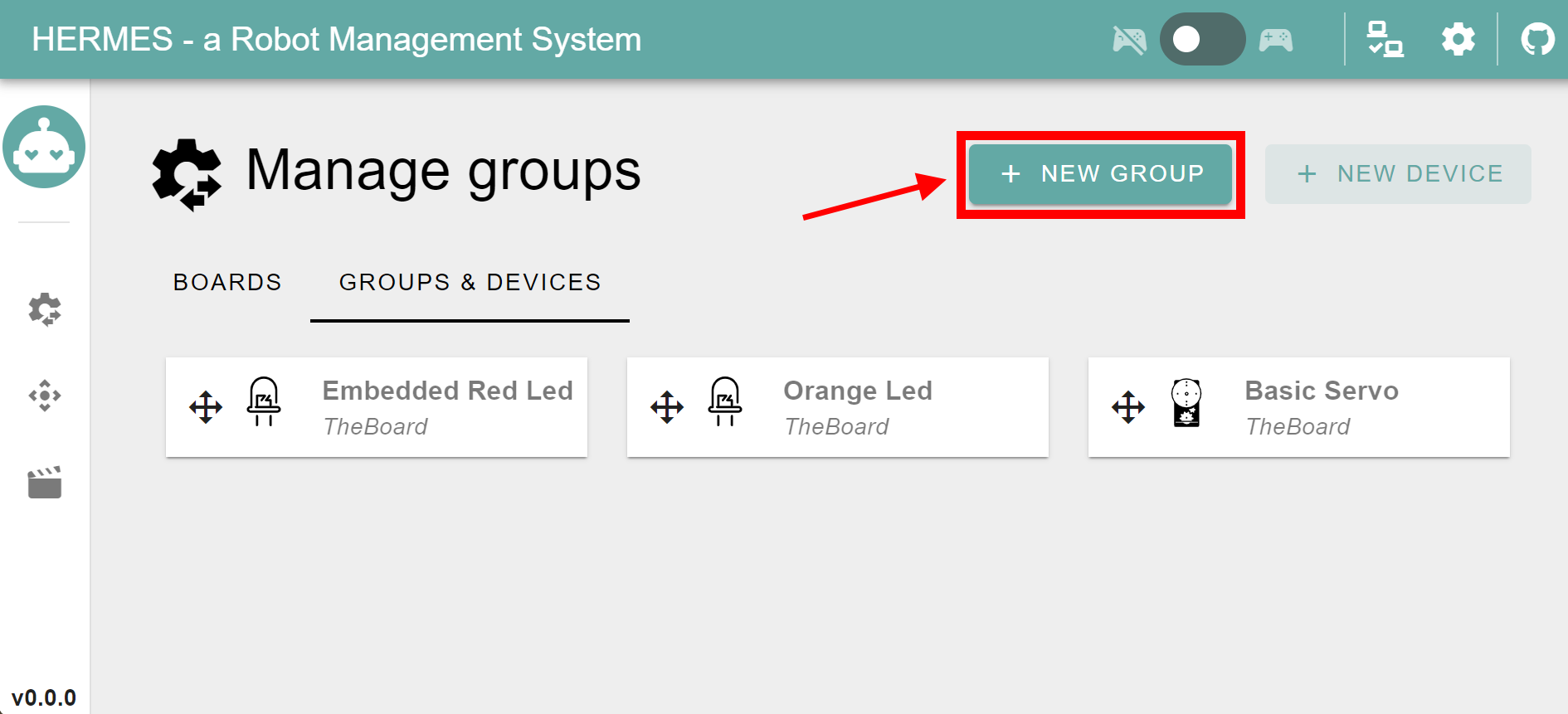 'New Group' button